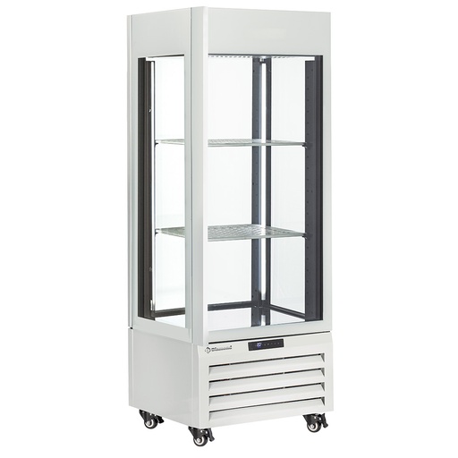 [MAX/507-VW] Fully glassed showcase" 440 Lt., 1 level + 2 shelves, ventilated - WINE - WHITE