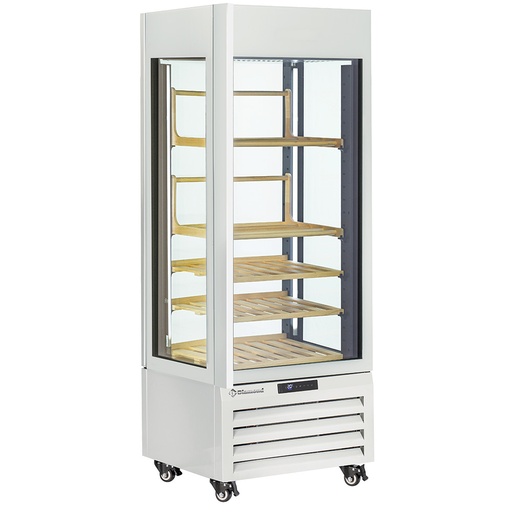 [MAX/507-VW2] Fully glassed showcase" 440 Lt., 1 level + 4 shelves, ventilated - WINE - WHITE