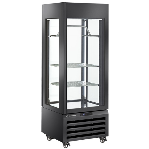 [MAX/507-MB] Fully glassed showcase" 440 Lt., 2 shelves & meat bar, ventilated - MEAT - BLACK