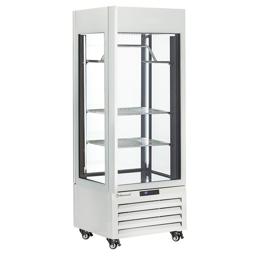 [MAX/507-MW] Fully glassed showcase" 440 Lt., 2 shelves & meat bar, ventilated - MEAT - WHITE
