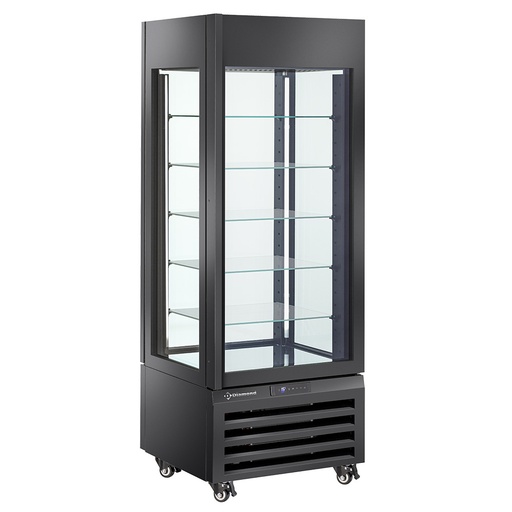 [MAX/507-CB] Fully glassed showcase" 440 Lt., 5 glass levels, ventilated - CHOCOLATE - BLACK