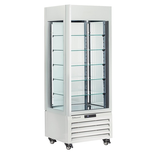 [MAX/507-CW] Fully glassed showcase" 440 Lt., 5 glass levels, ventilated - CHOCOLATE - WHITE
