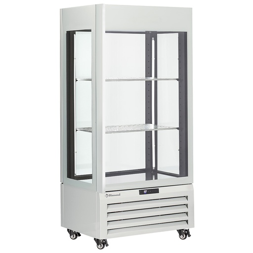 [MAX/609-VW] Fully glassed showcase" 600 Lt., 1 level + 2 shelves, ventilated - WINE - WHITE