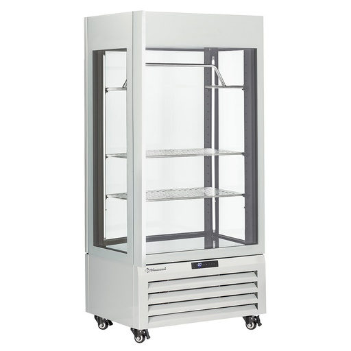 [MAX/607-MW] Fully glassed showcase" 600 Lt., 2 shelves & meat bar, ventilated - MEAT - WHITE