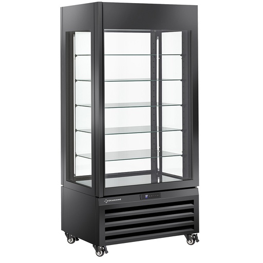 [MAX/609-CB] Fully glassed showcase" 600 Lt., 5 glass levels, ventilated - CHOCOLATE - BLACK