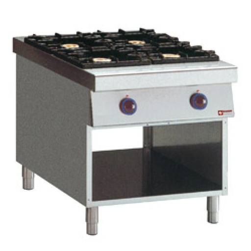 [G11/4BA8] Gas cooker with 4 burners, on open cupboard "service hatch"