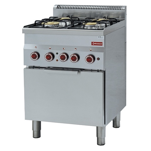 [G60/4BFEV6] Gas stove 4 burners and electric convection oven GN 2/3