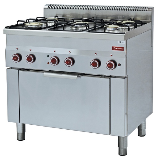 [G60/5BFEV9] Gas stove 5 burners and electric convection oven GN 1/1