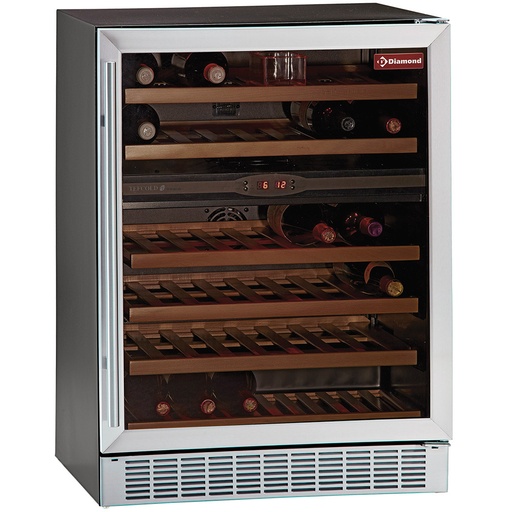 [WCB/16-X2-SHR] Glazed wine cellar, ventilated, 160 Lt., 2 T°, BLACK