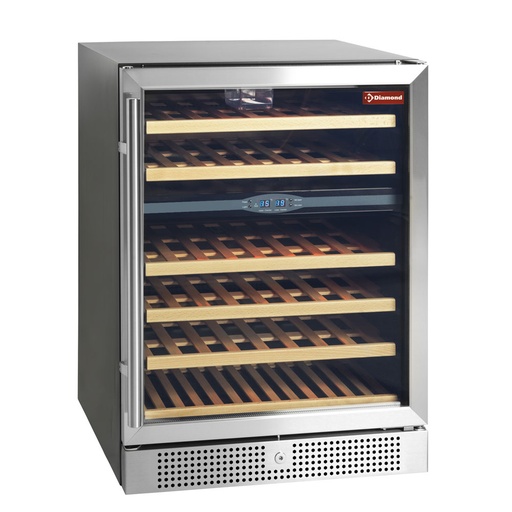 [WCB/16-X2S] Glazed wine cellar, ventilated, 160 Lt., 2 T°, BLACK