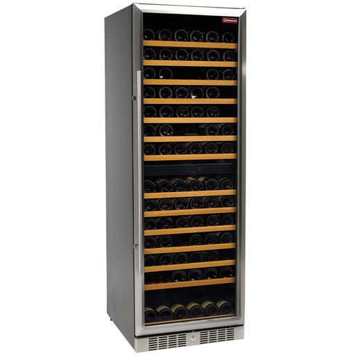 [WCB/38-X2] Glazed wine cellar, ventilated, 375 Lt., door in stainless steel, 2 T°, BLACK