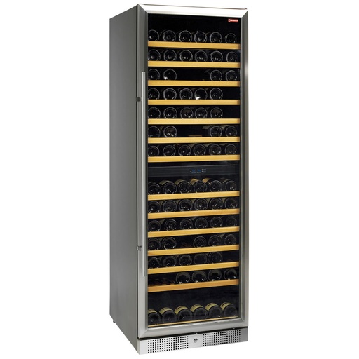 [WCB/38-X2S] Glazed wine cellar, ventilated, 375 Lt., door in stainless steel, 2 T°, BLACK