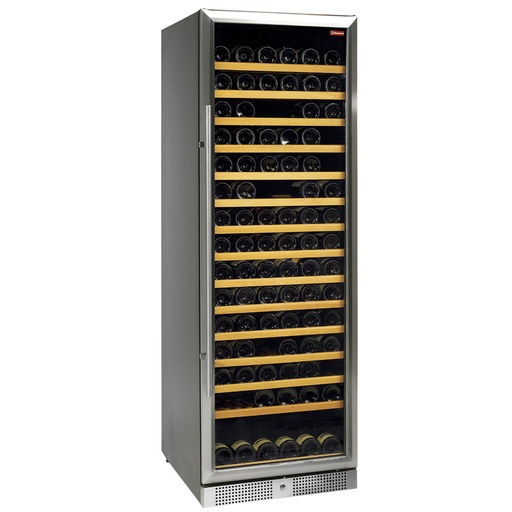 [WCB/38-XS-2EME] Glazed wine cellar, ventilated, stainless steel carriage, 375 Lt., BLACK