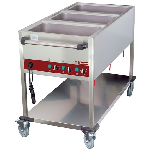 [CT331/D-N] Heated trolley 3 GN 1/1 h 150 mm, 3 temperatures