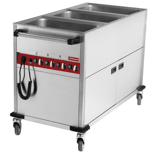 [CT331/C] Heated trolley 3 GN 1/1 h 150 mm, 3 temperatures (on heating cabinet)