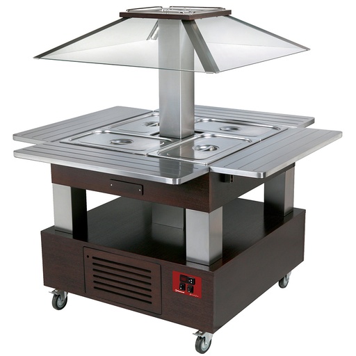 [CSB/4D-B1-EXPO] Island Buffet - Refrigerated salad bar, 4x GN1/1-150 (WengÃ© wood)