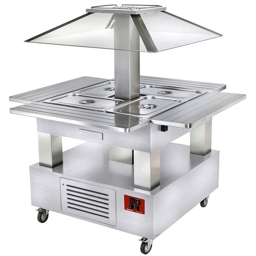 [CSB/4D-A1] Island Buffet - Refrigerated salad bar, 4x GN1/1-150 (white wood)