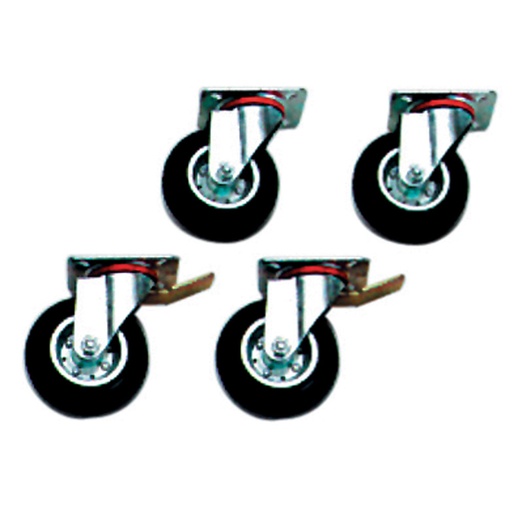 [AA/K4C-X] Kit 4 wheels, 2 with brake 6 & 10 GN 1/1