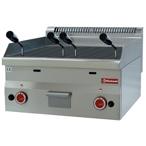 [G60/GPL6T] Lava stone gas grill with cast iron cooking grid -Top-