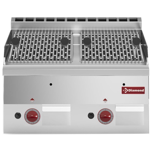 [G60/GPL6T-N-OCC] Lava stone gas grill with cast iron cooking grid -Top-