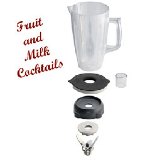 [BAB-LRD] Lexan bowl, round, 2 Liters, with cover and knife (4 blades)