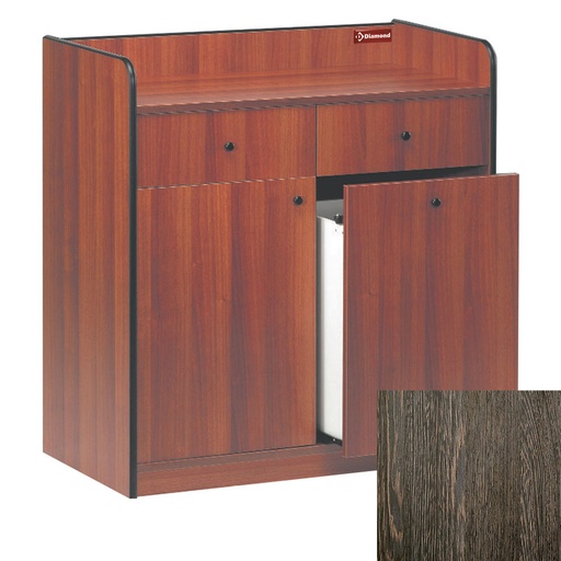 [MB/98W] Low service element, 2 drawers, 1 door, 1 hopper, "WengÃ©"