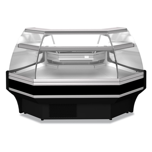 [ATL/C93-RA-B5] Open angle 90°, ventilated, 3 sides  - BLACK