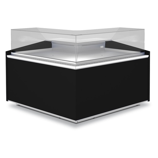 [VIE/C9-RB-B5] Open corner 90°, ventilated, low glass - BLACK