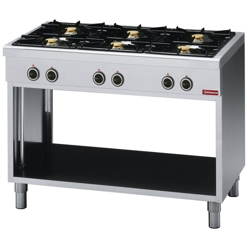 [G65/6BP11-EN] Range with 6 burners, on open cupboard