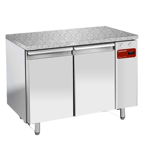 [TPS2N/HG] Refrig. table, vent., 2 doors EN 600x400 - Granite Top (without group)