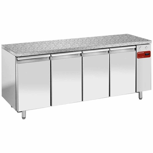 [TPS4N/HG] Refrig. table, vent., 4 doors EN 600x400 - Granite Top (without group)
