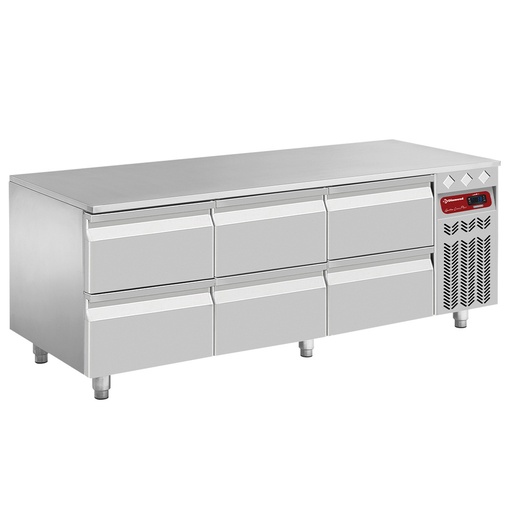 [N77/R316G-PM6] Refrigerated base, 6x1/2  drawers GN1/1- h 100 mm
