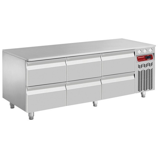 [N77/R316G-R26] Refrigerated base, 6x1/2  drawers GN1/1- h 100 mm