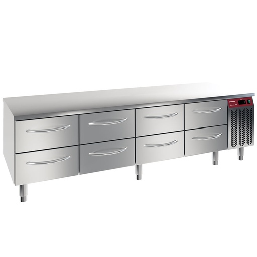 [N77/R420G-9F] Refrigerated base, 8X 1/2 drawers GN1/1-h 100 mm