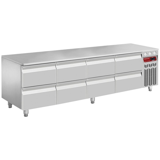 [N77/R420G-R28] Refrigerated base, 8X 1/2 drawers GN1/1-h 100 mm