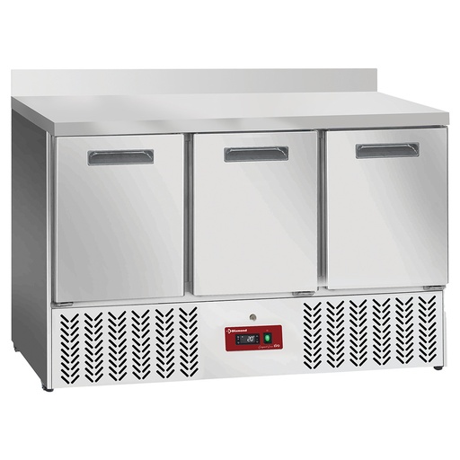 [SA36/X3D] Refrigerated counter 3 doors GN 1/1, with backsplash