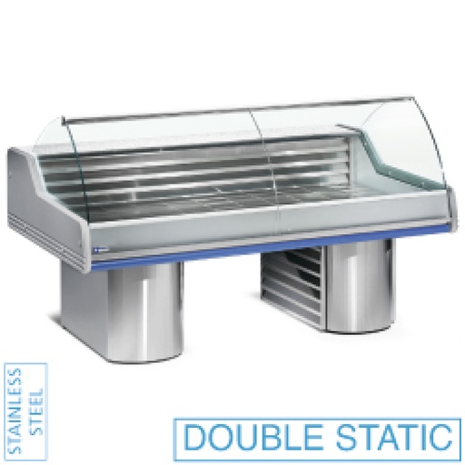 [SG15B/B1] Refrigerated counter with curved glass, on bases