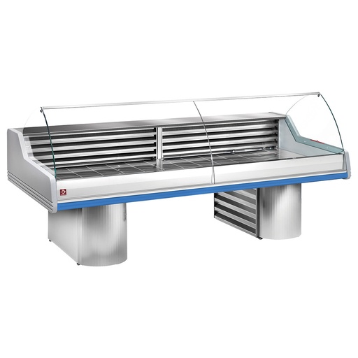 [SG15B/B1-R2] Refrigerated counter with curved glass, on bases