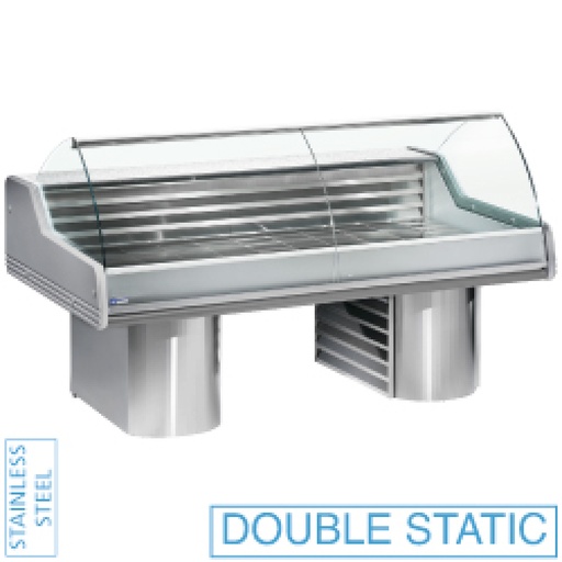 [SG25B/A1] Refrigerated counter with curved glass, on bases
