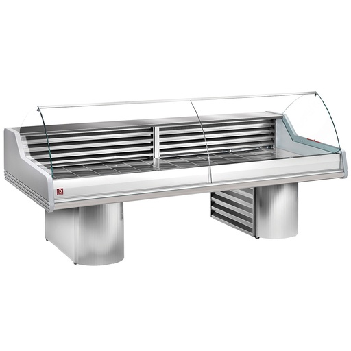 [SG25B/A1-R2] Refrigerated counter with curved glass, on bases