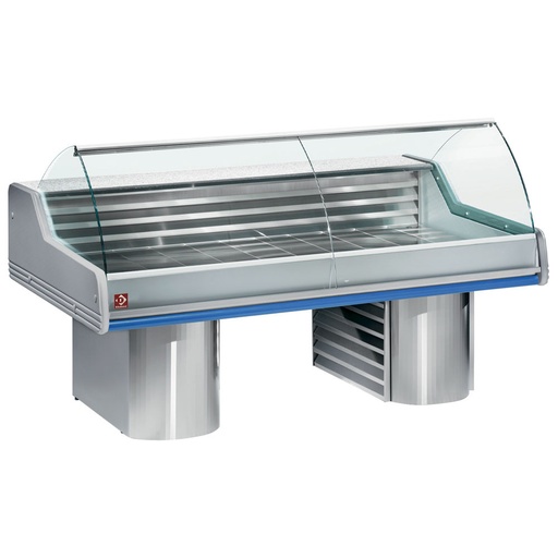 [SG25B/B1] Refrigerated counter with curved glass, on bases