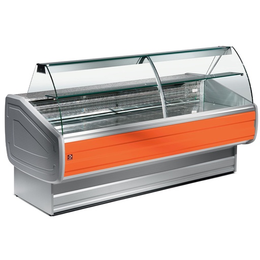 [MY20/C1-VV/R2] Refrigerated display counter curved glass, ventilated, with reserve
