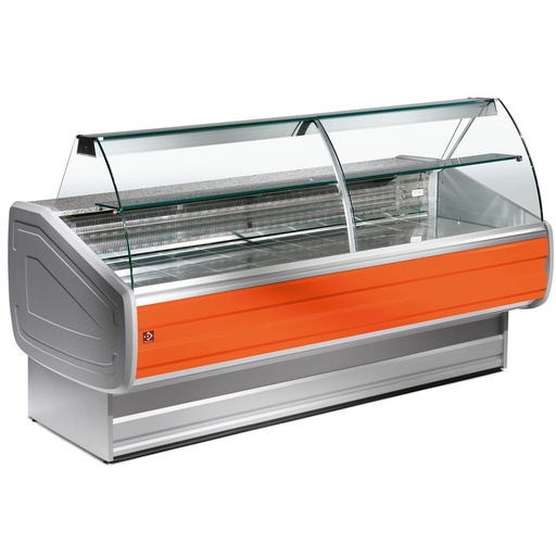 [MY40/C1-VV/R2] Refrigerated display counter curved glass, ventilated, with reserve