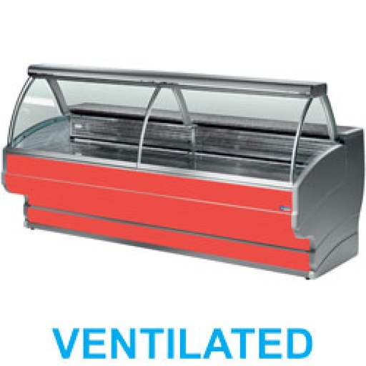 [TO40/B1-VV] Refrigerated display counter curved glass, ventilated, with reserve