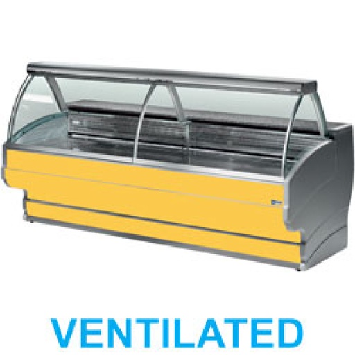 [TO40/C1-VV] Refrigerated display counter curved glass, ventilated, with reserve