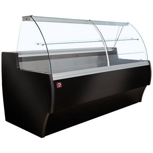 [MA30/B5-R2V] Refrigerated display counter curved glass, ventilated, with reserve - BLACK
