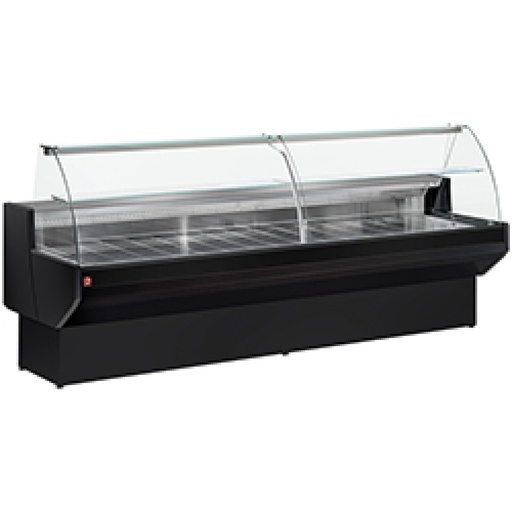 [ML20/B5-VV/R2-2EME] Refrigerated display counter curved glass, ventilated, with reserve - BLACK
