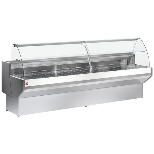 [ML10/E8-VV/R2] Refrigerated display counter curved glass, ventilated, with reserve - GREY/WHITE