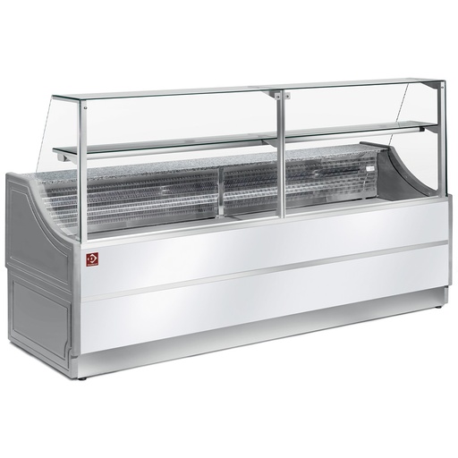 [OL104/A2-R2] Refrigerated display counter straight panel 90°, without storage space