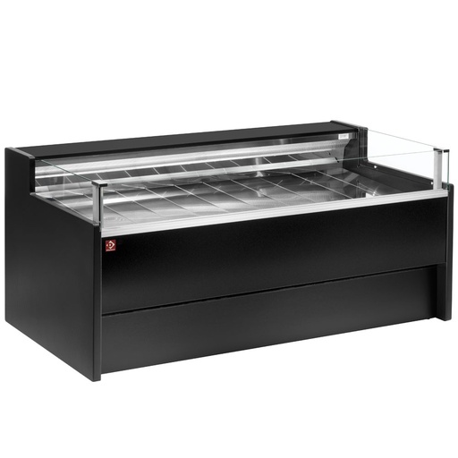 [VZ20/B5-VR2/SS] Refrigerated display counter with glass Self-service, ventilated, with reserve - BLACK